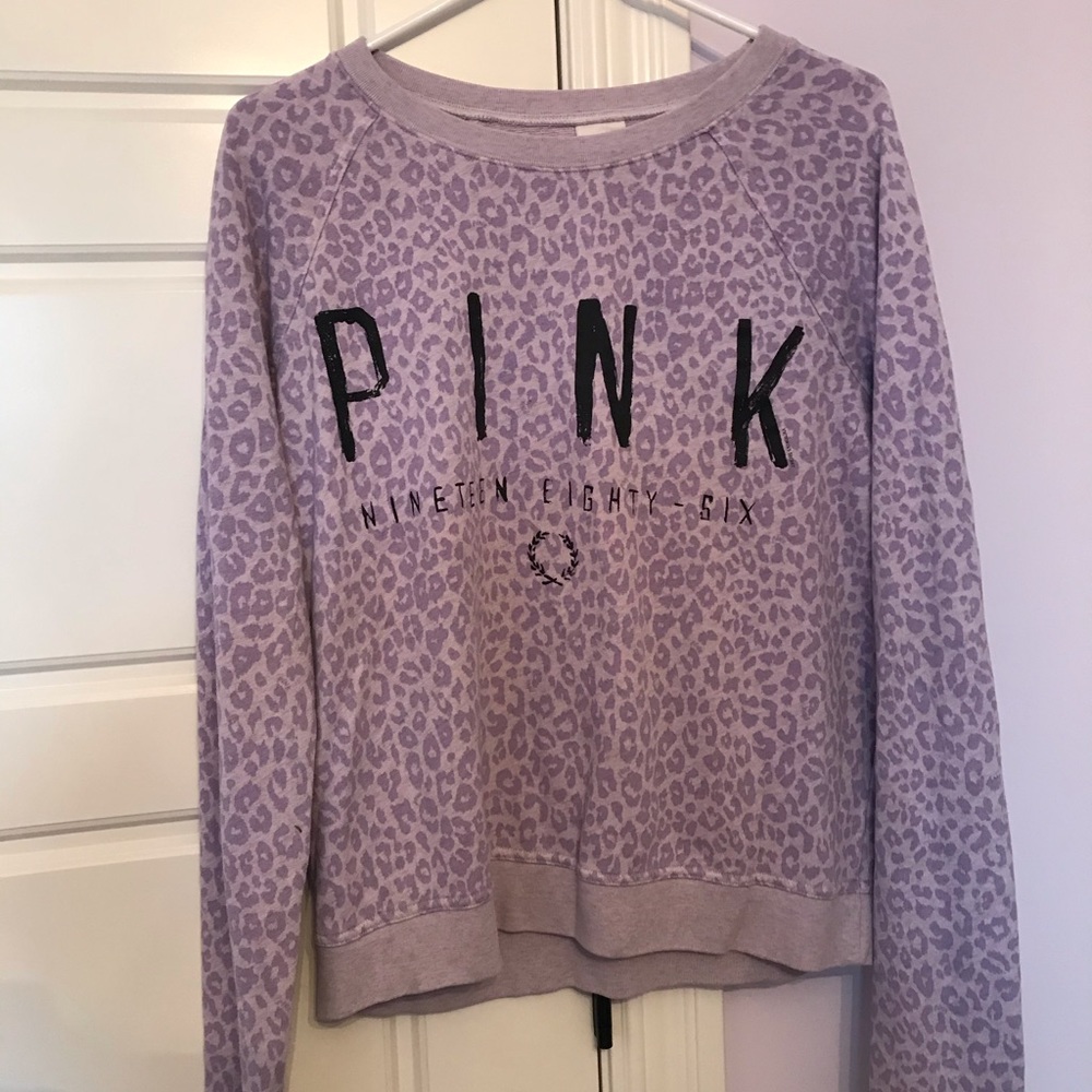 PINK- purple leopard sweatshirt